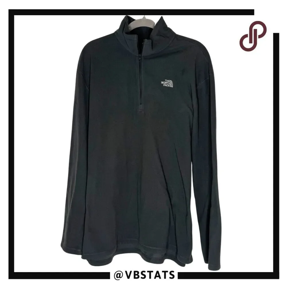 The North Face Men's Fleece Quarter Zip Long Sleeve‎ Pullover Sweater Black XL